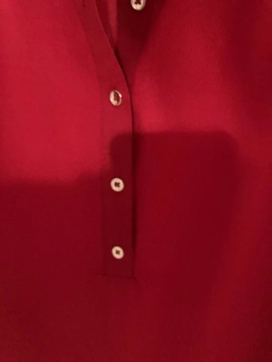 JONES NEW YORK WOMENS SIDE-BUTTON SHIRTTAIL DEEP ROUGE M  NWT - Picture 6 of 8